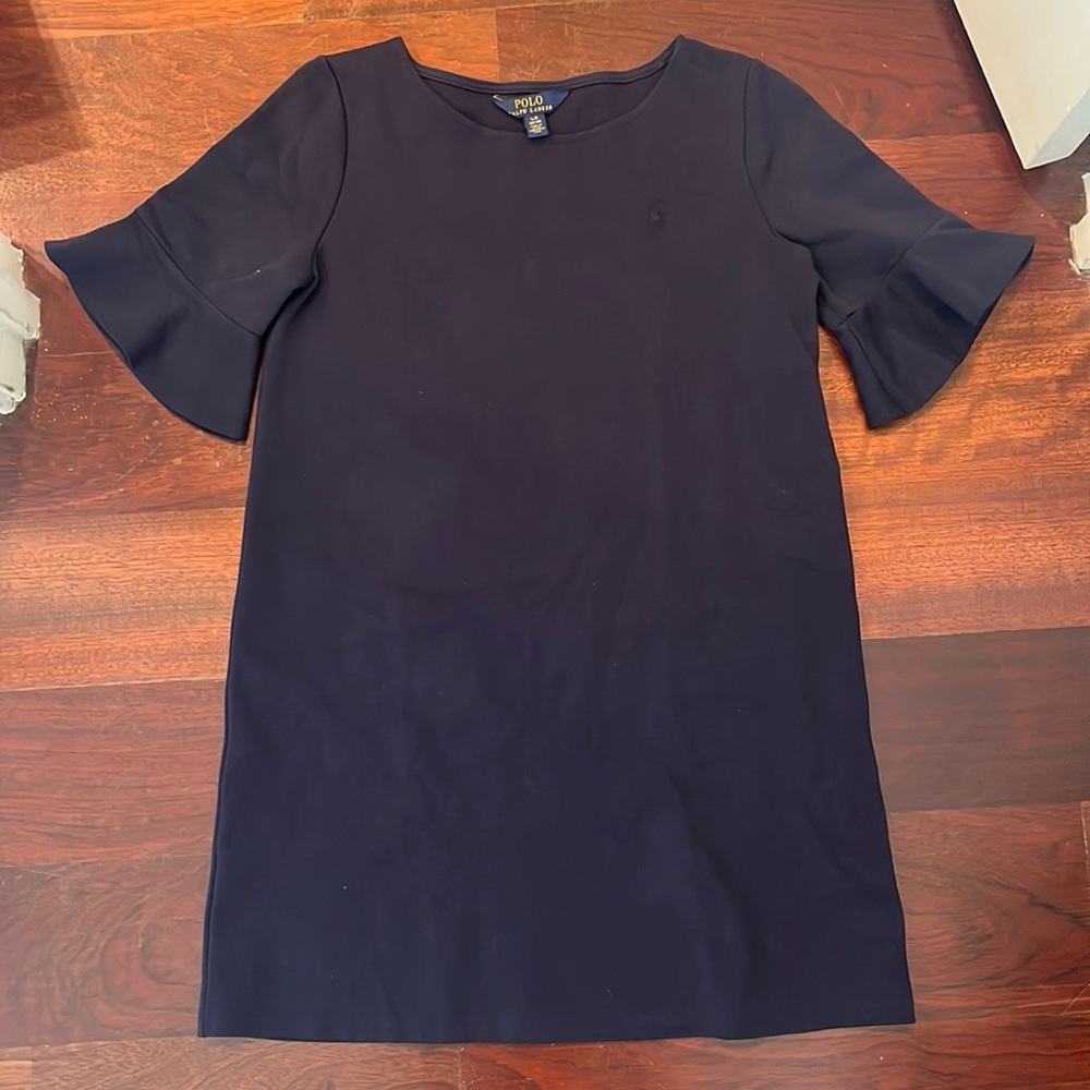 Navy blue polo dress, kids size large (12-14)